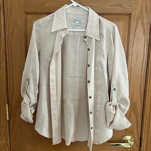 Coldwater Creek Cream Button-Up Blouse